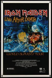 5w436 IRON MAIDEN WORLD SLAVERY TOUR 1sh 1986 great artwork of Eddie by Derek Riggs, heavy metal!