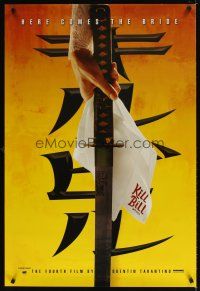 5w458 KILL BILL: VOL. 1 foil teaser DS 1sh '03 Quentin Tarantino, Uma Thurman's katana!