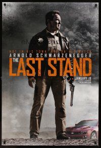 5w475 LAST STAND teaser DS 1sh '13 full-length Arnold Schwarzenegger w/gun & Camaro!