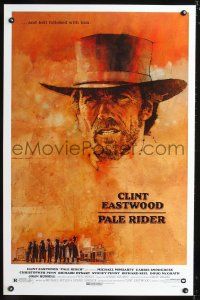 5w589 PALE RIDER 1sh '85 great C. Michael Dudash art of Clint Eastwood!
