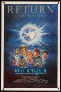 5w016 RETURN OF THE JEDI 1sh R85 George Lucas classic, different montage art by Tom Jung!