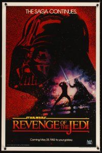 5w012 RETURN OF THE JEDI dated teaser 1sh '83 George Lucas classic, Revenge of the Jedi, Drew art!