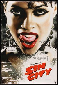 5w675 SIN CITY teaser DS 1sh '05 graphic novel by Frank Miller, sexy image of Rosario Dawson!