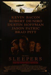 5w676 SLEEPERS advance DS 1sh '96 Robert De Niro, Dustin Hoffman, Jason Patric, Brad Pitt!