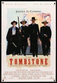 5w745 TOMBSTONE DS 1sh '93 Kurt Russell as Wyatt Earp, Val Kilmer as Doc Holliday