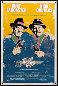 5w750 TOUGH GUYS 1sh '86 great artwork of partners in crime Burt Lancaster & Kirk Douglas!