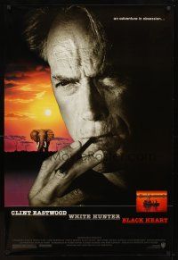 5w784 WHITE HUNTER, BLACK HEART DS 1sh '90 close up of Clint Eastwood as director John Huston!