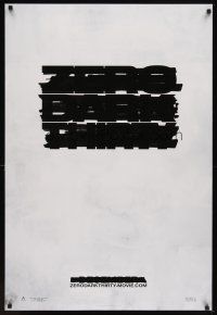 5w799 ZERO DARK THIRTY white style teaser DS 1sh '12 Jessica Chastain, cool redacted title design!