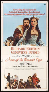 5s577 ANNE OF THE THOUSAND DAYS int'l 3sh '70 c/u of King Richard Burton & Genevieve Bujold!