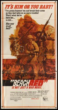 5s589 BEACH RED 3sh '67 Cornel Wilde, Rip Torn, cool art of World War II soldiers!