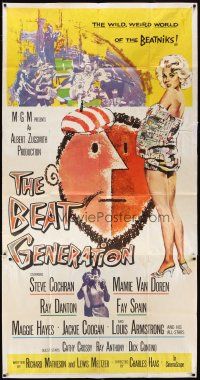 5s591 BEAT GENERATION 3sh '59 artwork of sexy Mamie Van Doren & beatnik!