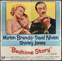 5s089 BEDTIME STORY 6sh '64 close up of Marlon Brando, David Niven & Shirley Jones!