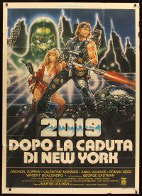 5s382 AFTER THE FALL OF NEW YORK Italian 1p '84 completely different sci-fi art by Renato Casaro!