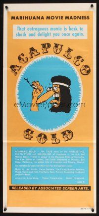 5t567 ACAPULCO GOLD Aust daybill R80s marijuana movie madness, Freak Brothers cartoon art!