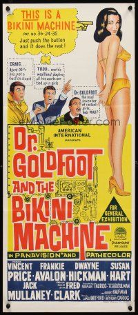 5t665 DR. GOLDFOOT & THE BIKINI MACHINE Aust daybill '65 Vincent Price, babe w/kiss & kill buttons