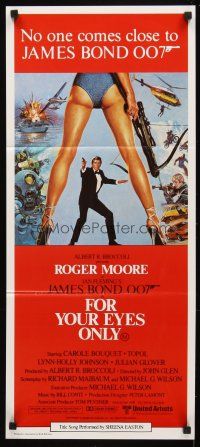 5t700 FOR YOUR EYES ONLY Aust daybill '81 no one comes close to Roger Moore as James Bond!