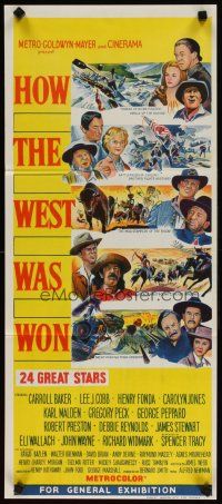 5t769 HOW THE WEST WAS WON Aust daybill '64 John Ford epic, Reynolds, Gregory Peck & all-star cast!