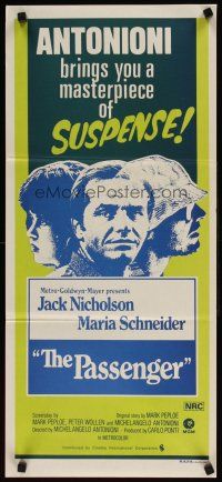 5t877 PASSENGER Aust daybill '75 Michelangelo Antonioni, Jack Nicholson & Maria Schneider!