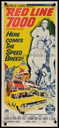 5t897 RED LINE 7000 Aust daybill '65 Howard Hawks, James Caan, car racing art, meet speed breed!