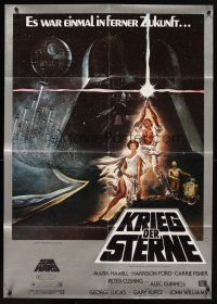 5t476 STAR WARS German R1980s George Lucas sci-fi epic, classic artwork by Tom Jung!