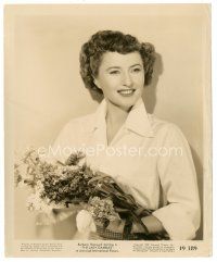 5x081 BARBARA STANWYCK 8x10 still '49 holding a bouquet of flowers from The Lady Gambles!