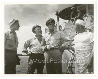 5x581 MISTER ROBERTS 8x10 still '55 sailors on deck look at Henry Fonda holding coffee cup!