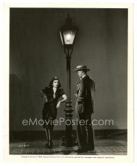 5x725 SCARLET STREET 8x10 still '45 Fritz Lang film noir, Joan Bennett & Dan Duryea by lamppost!