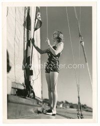 5x866 VIRGINIA GREY 8x10 still '38 raising pennant on while sailing in Balboa Bay by Carpenter!