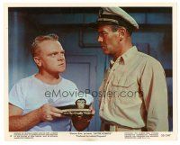 5x019 MISTER ROBERTS color 8x10 still #4 '55 James Cagney showing Henry Fonda the hat he'll wear!