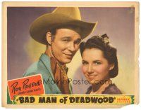 5y199 BAD MAN OF DEADWOOD LC '41 cool portrait image of Roy Rogers & pretty Carol Adams!
