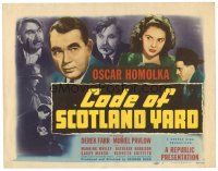 5y029 CODE OF SCOTLAND YARD TC '48 English detective Oscar Homolka & Muriel Pavlow!
