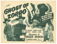 5y054 GHOST OF ZORRO chapter 2 TC '49 serial, Clayton Moore as the West's most famous mystery rider!