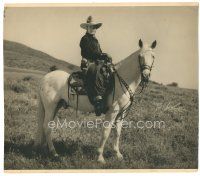 6b009 BUCK JONES deluxe 11x12.5 still '30s wonderful full-length cowboy portrait riding on horse!