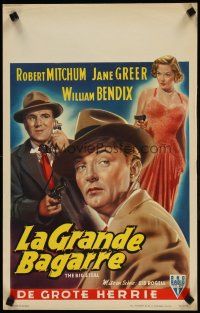 5z032 BIG STEAL Belgian '49 art of Robert Mitchum, Jane Greer & William Bendix, Don Siegel!