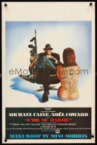 5z128 ITALIAN JOB Belgian '69 Michael Caine, cool image of map on sexy girl's naked back!