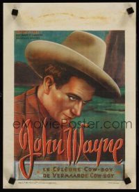 5z129 JOHN WAYNE Belgian '40s wonderful close artwork image of the legendary cowboy star!