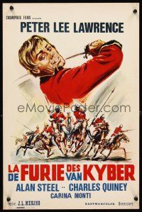 5z138 LA FURIA DEI KHYBER Belgian '71 Merino directed, art of Peter Lee Lawrence w/sword!