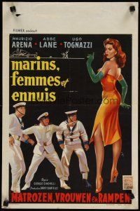 5z159 MARINAI, DONNE E GUAI Belgian '58 Giorgio Simonelli, artwork of sexy girl & sailors!