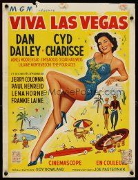 5z161 MEET ME IN LAS VEGAS Belgian '57 full-length showgirl Cyd Charisse in skimpy outfit!