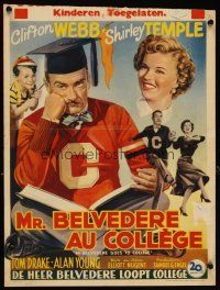 5z171 MR. BELVEDERE GOES TO COLLEGE Belgian '49 great wacky art of Clifton Webb & Shirley Temple!