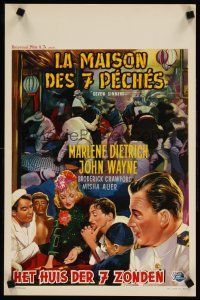 5z218 SEVEN SINNERS Belgian R50s different art of Marlene Dietrich gambling + John Wayne too!