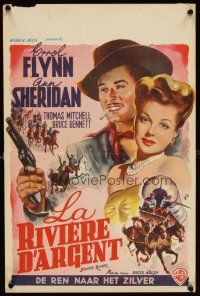 5z222 SILVER RIVER Belgian '48 Errol Flynn gambles for his life & sexiest Ann Sheridan!