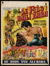 5z231 SON OF ALI BABA Belgian '52 different Bos art of Tony Curtis & sexy Piper Laurie!
