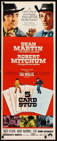 5z426 5 CARD STUD insert '68 cowboys Dean Martin & Robert Mitchum play poker!