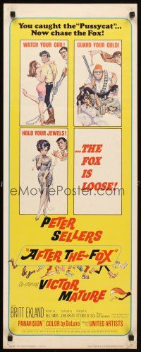 5z431 AFTER THE FOX insert '66 De Sica's Caccia alla Volpe, Peter Sellers, Frank Frazetta art!
