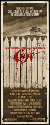 5z499 CUJO insert '83 Stephen King, artwork of bloody fence & house by Robert Tanenbaum!