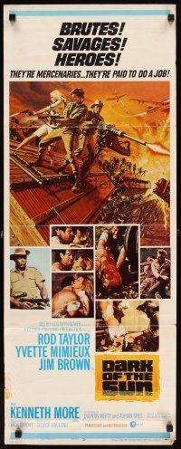 5z501 DARK OF THE SUN insert '68 cool action art of Rod Taylor, Yvette Mimieux & Jim Brown!