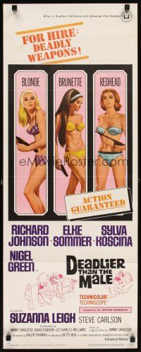 5z504 DEADLIER THAN THE MALE insert '67 sexy Elke Sommer, Sylva Koscina & Suzanna Leigh!