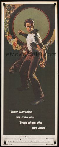 5z515 EVERY WHICH WAY BUT LOOSE insert '78 art of Clint Eastwood & Clyde the orangutan by Peak!