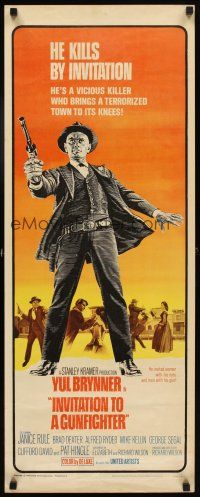 5z564 INVITATION TO A GUNFIGHTER insert '64 vicious killer Yul Brynner brings a town to its knees!